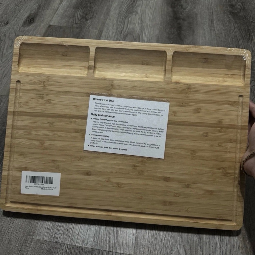 Charcuteri Board NEW SEALED Wooden Bamboo Board 17x12.6
